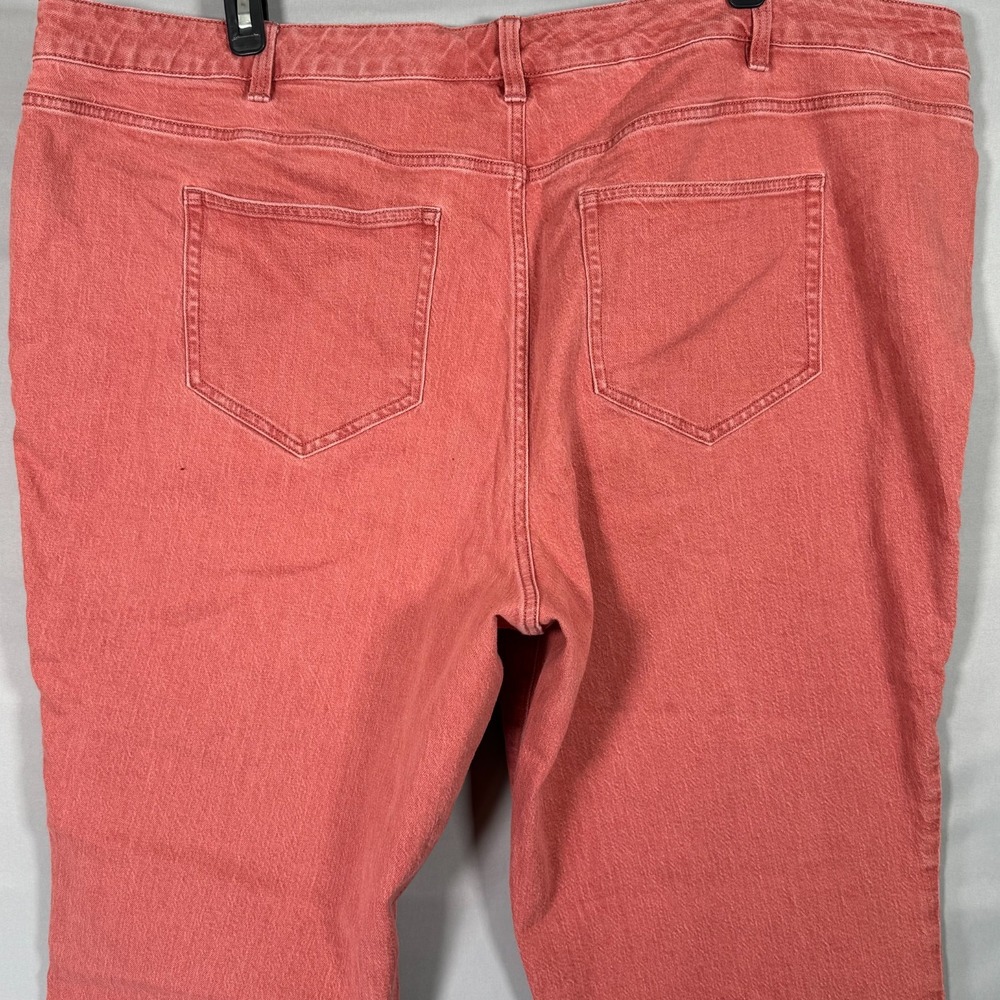 Lands'End  Women 26W Pink Denim Jean Stretch (48x29") Stretch Straight‎ Rise 13" - Picture 8 of 10